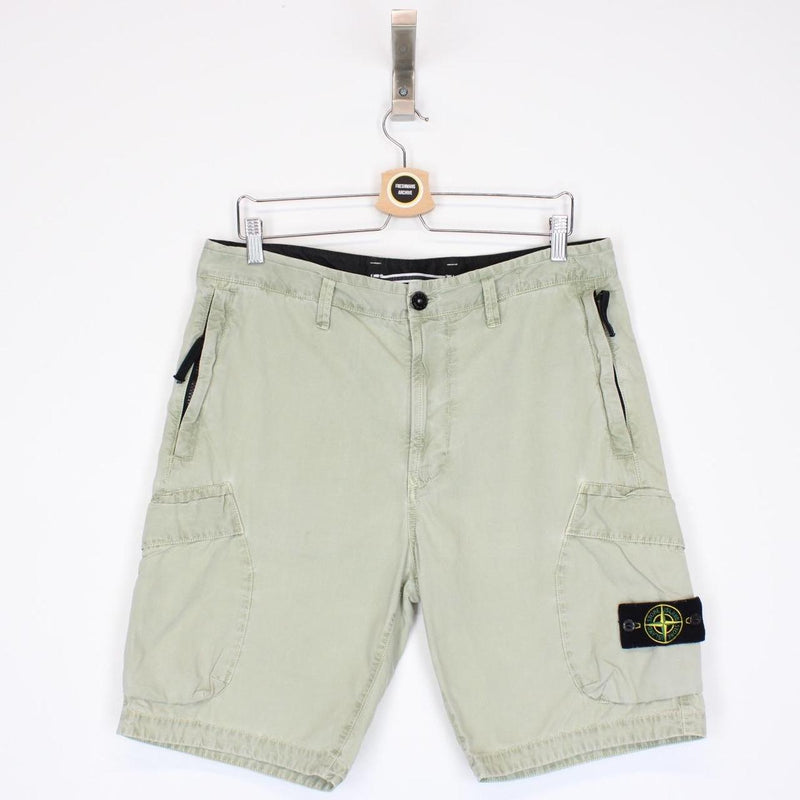 Stone Island SS 2019 Sage Green Bermuda Cotton Cargo Shorts