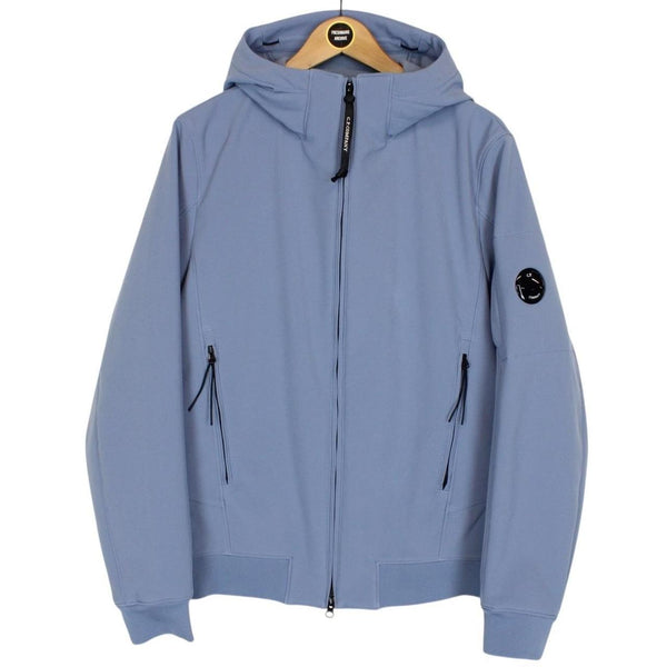 CP Company Blue Soft Shell R Full Zip Goggle Hooded Jacket