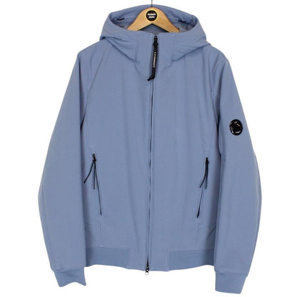 CP Company Blue Soft Shell R Full Zip Goggle Hooded Jacket