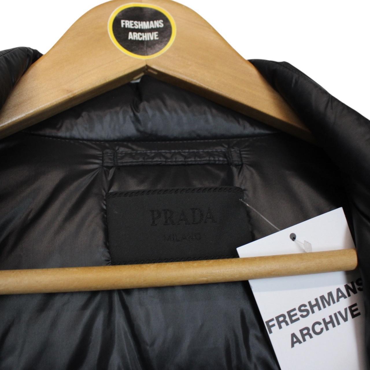 Prada Nylon Black Full Zip Plaque Down Puffer Jacket