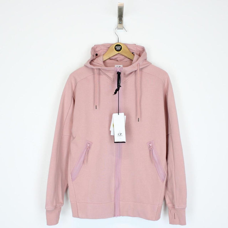 CP Company Rose Pink Cotton Full Zip Goggle Hoodie Jumper
