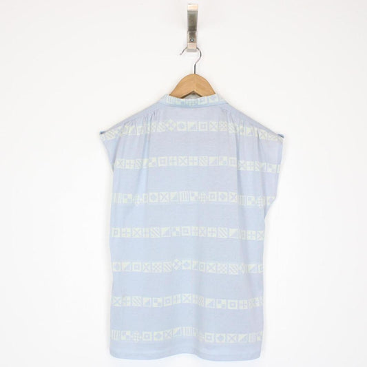 Vintage 90s Christian Dior Sports Light Blue Sleeveless Top