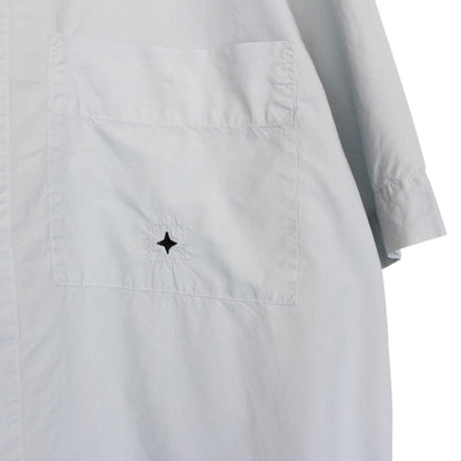Vintage Stone Island SS 2001 Light Blue Short Sleeve Cotton Shirt