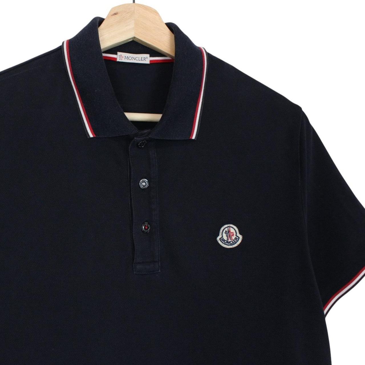 Moncler Maglia Manica Corta Navy Blue Short Sleeve Cotton Polo Shirt