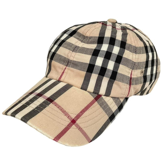 Vintage Burberry London Beige Nova Check Baseball Cap