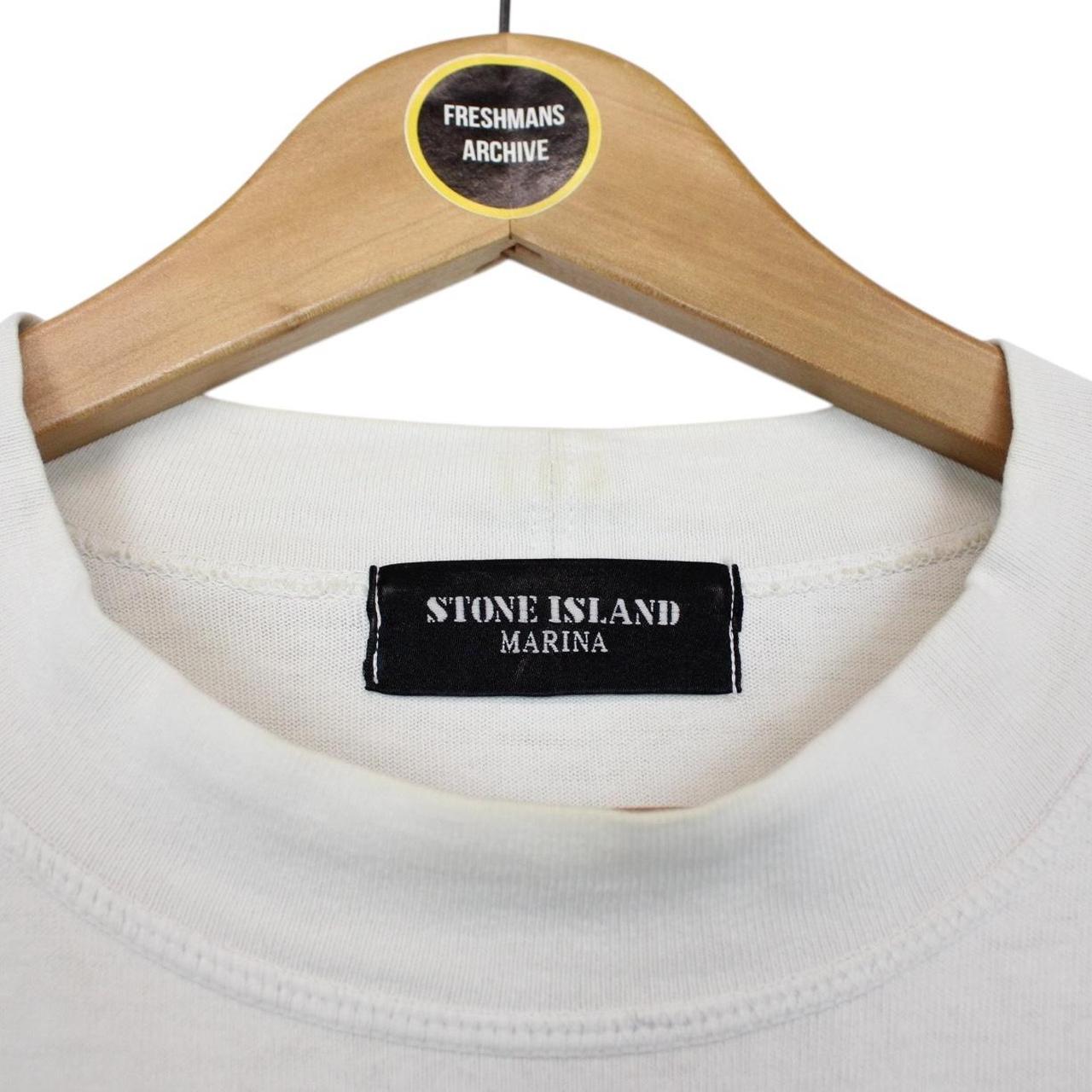 Vintage 1988 Stone Island White Short Sleeve Embroidered T-Shirt