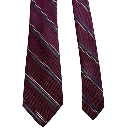 DKNY plum purple silk tie with a smooth finish and vintage design.