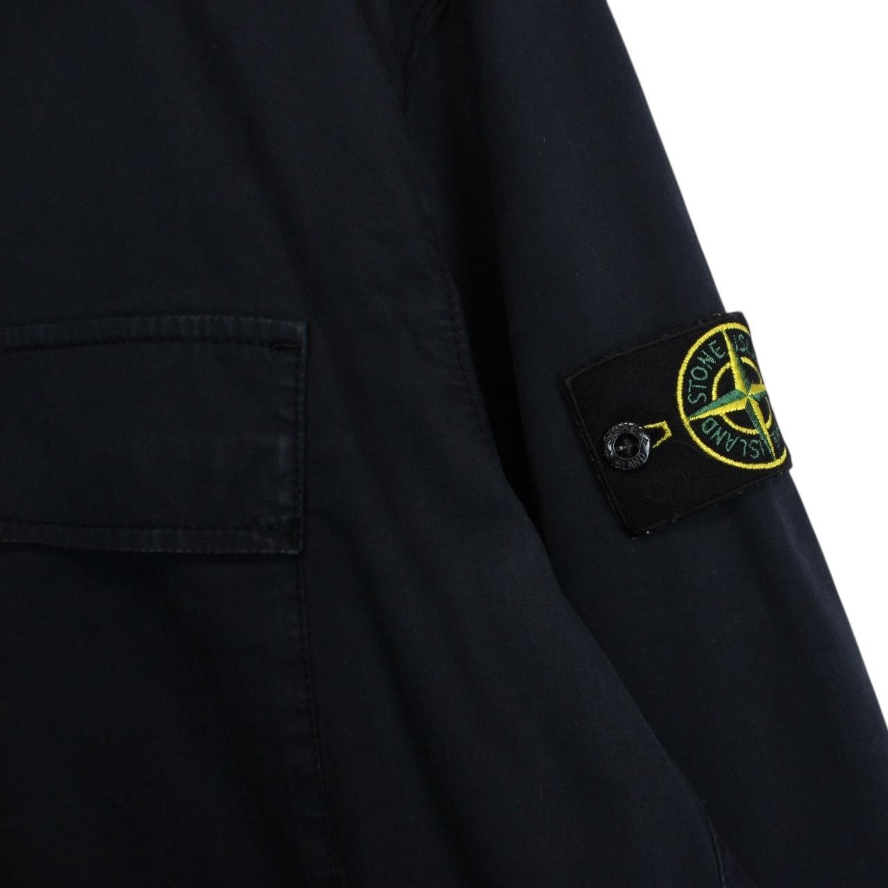 Stone Island SS 2023 Navy Blue Full Zip Cotton Overshirt Jacket
