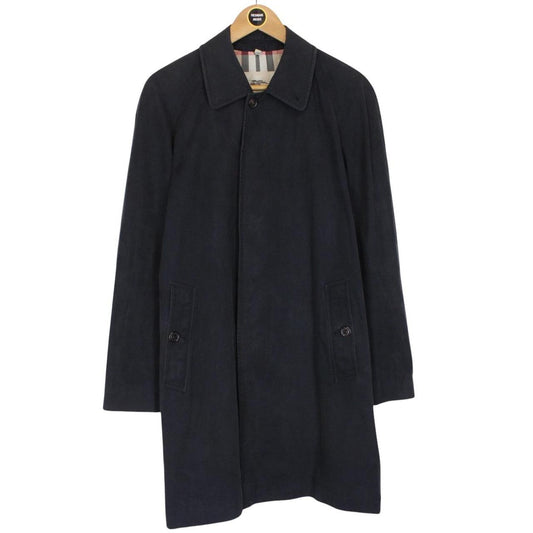 Burberry London Black Nova Check Single Breasted Cotton Trench Coat