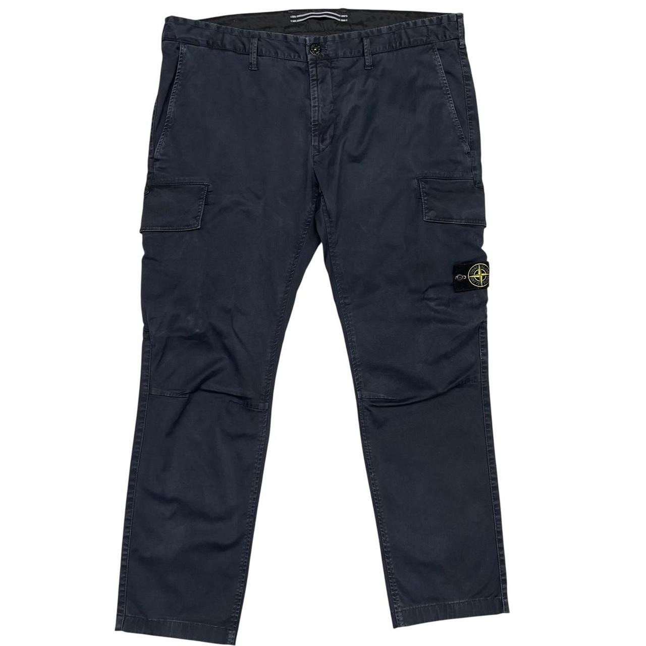 Stone Island AW 2023 Navy Blue Skinny Fit Cargo Trousers