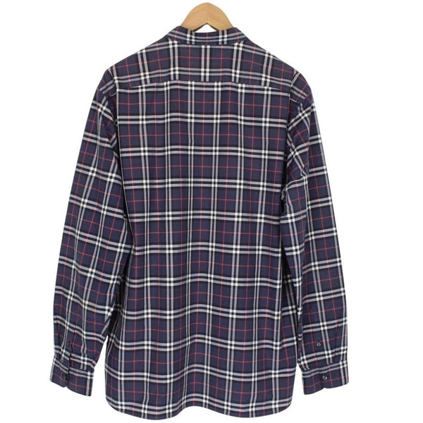 Burberry London Navy Blue Nova Check Long Sleeve Shirt
