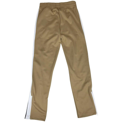 Palm Angels beige and white joggers with logo detail and classic design.