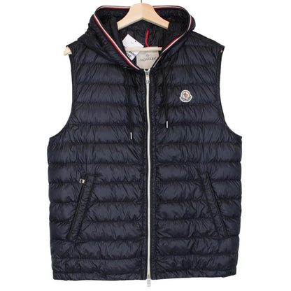 Moncler Navy Blue Cyriaque Nylon Hooded Down Gilet / Bodywarmer