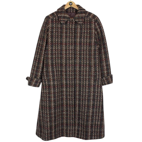 Vintage 80s Aquascutum Multicoloured Check Wool Coat