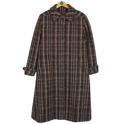 Vintage 80s Aquascutum Multicoloured Check Wool Coat
