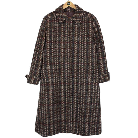 Vintage 80s Aquascutum Multicoloured Check Wool Coat