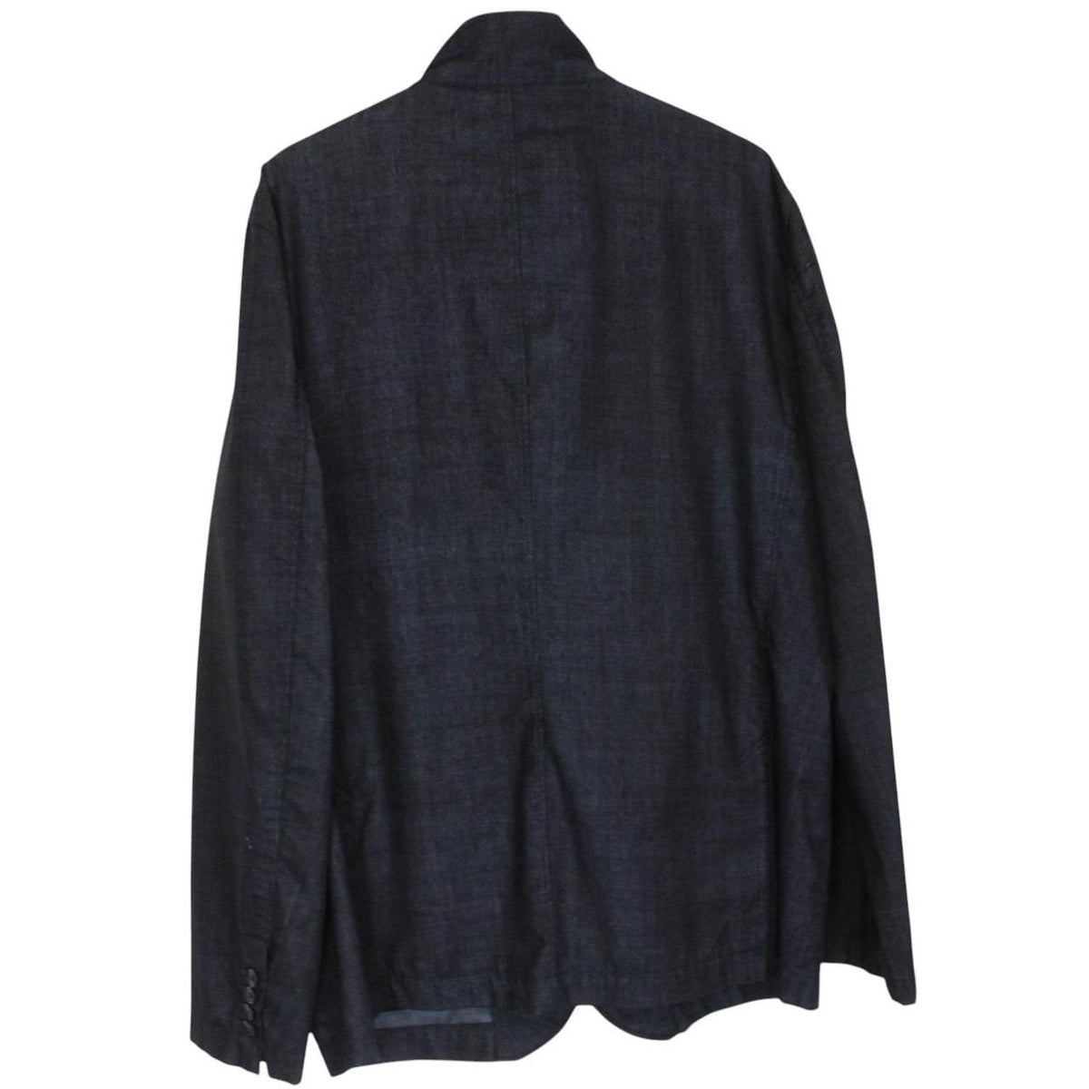 CP Company navy blue jacket garment dyed wool with logo details and gum finish.