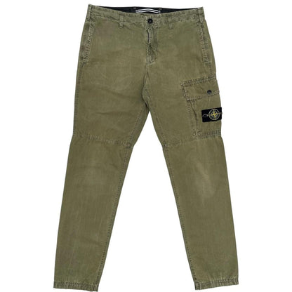 Stone Island SS 2022 Green Slim Fit Cargo Trousers