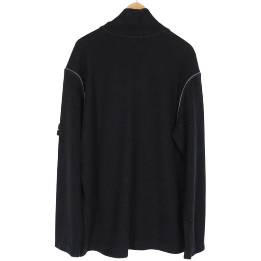 Vintage Stone Island AW 2002 Black Ribbed Wool Knit Jumper