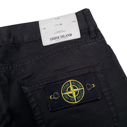 Stone Island SS 2018 Black Slim Fit Cotton Trousers