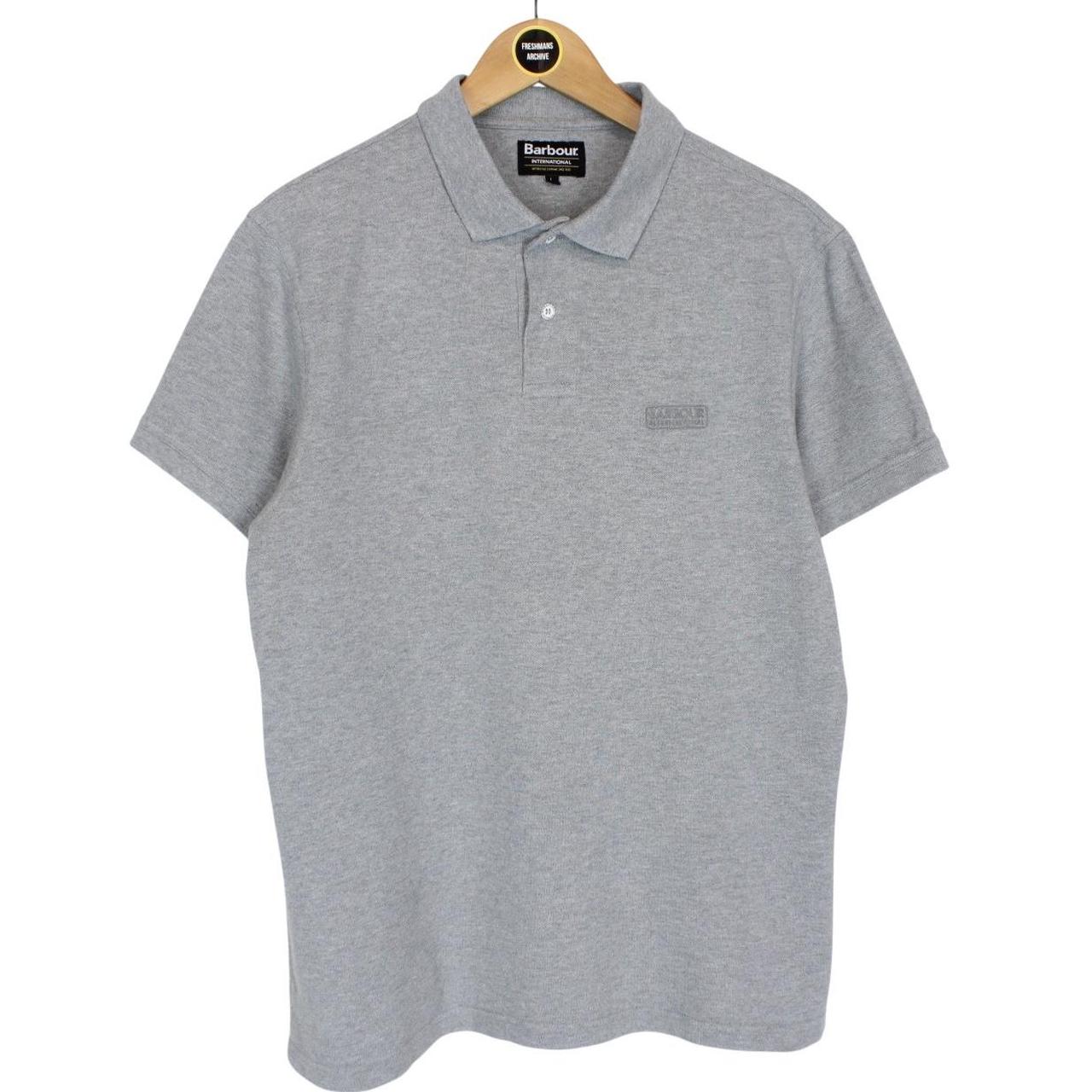 Barbour International Grey Short Sleeve Cotton Polo Shirt