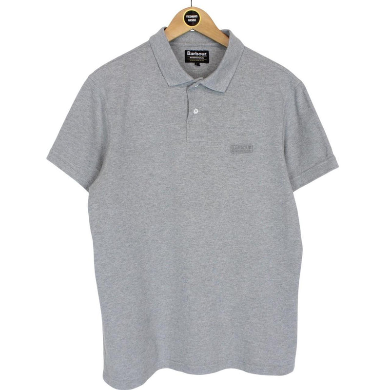Barbour International Grey Short Sleeve Cotton Polo Shirt
