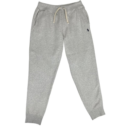 Polo Ralph Lauren grey joggers with embroidered logo and soft cotton material.