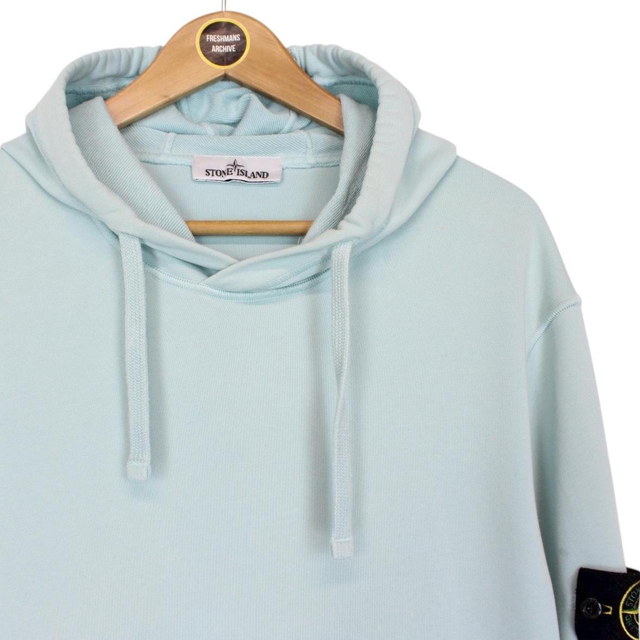 Stone Island SS 2022 Light Blue Cotton Hoodie Jumper