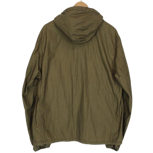 CP Company Khaki Green Full Zip Nylon Lens Hooded Jacket