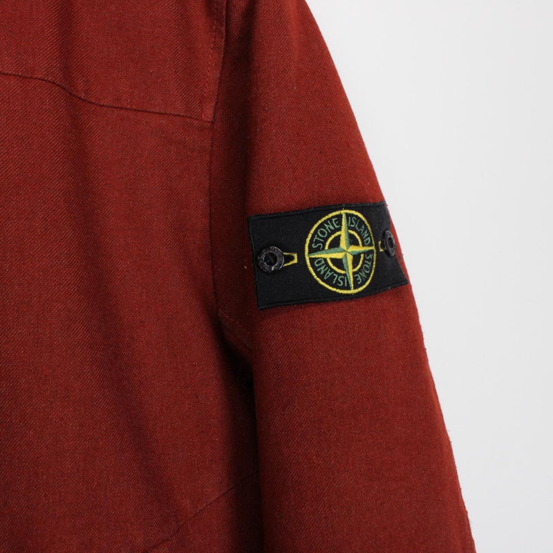 Stone Island AW 2014 Red Saia Doppia Faccia Hooded Quilted Wool Jacket