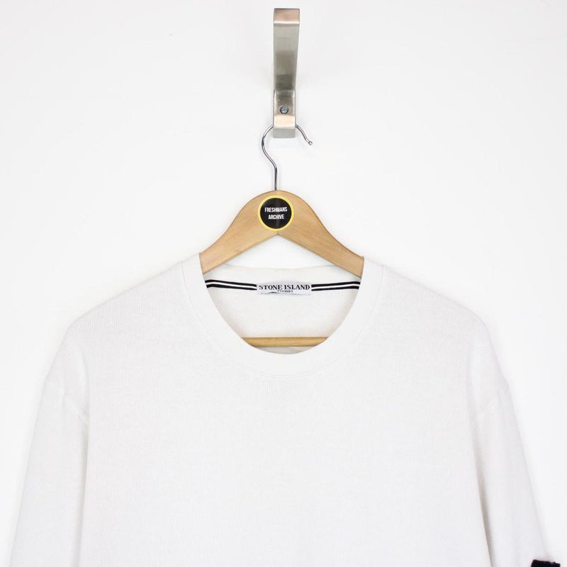 Vintage Stone Island AW 2007 White Cotton Sweatshirt Jumper