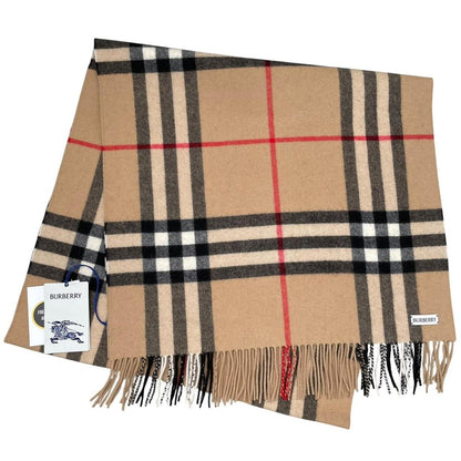 Burberry Beige Archive Nova Check Wide Cashmere Scarf