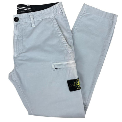 Stone Island SS 2020 Light Blue Skinny Fit Cargo Trousers