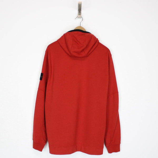 Stone Island SS 2019 Red 1/4 Zip Cotton Hoodie Jumper