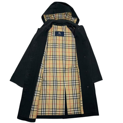 Burberry London Black Cotton Hooded Coat