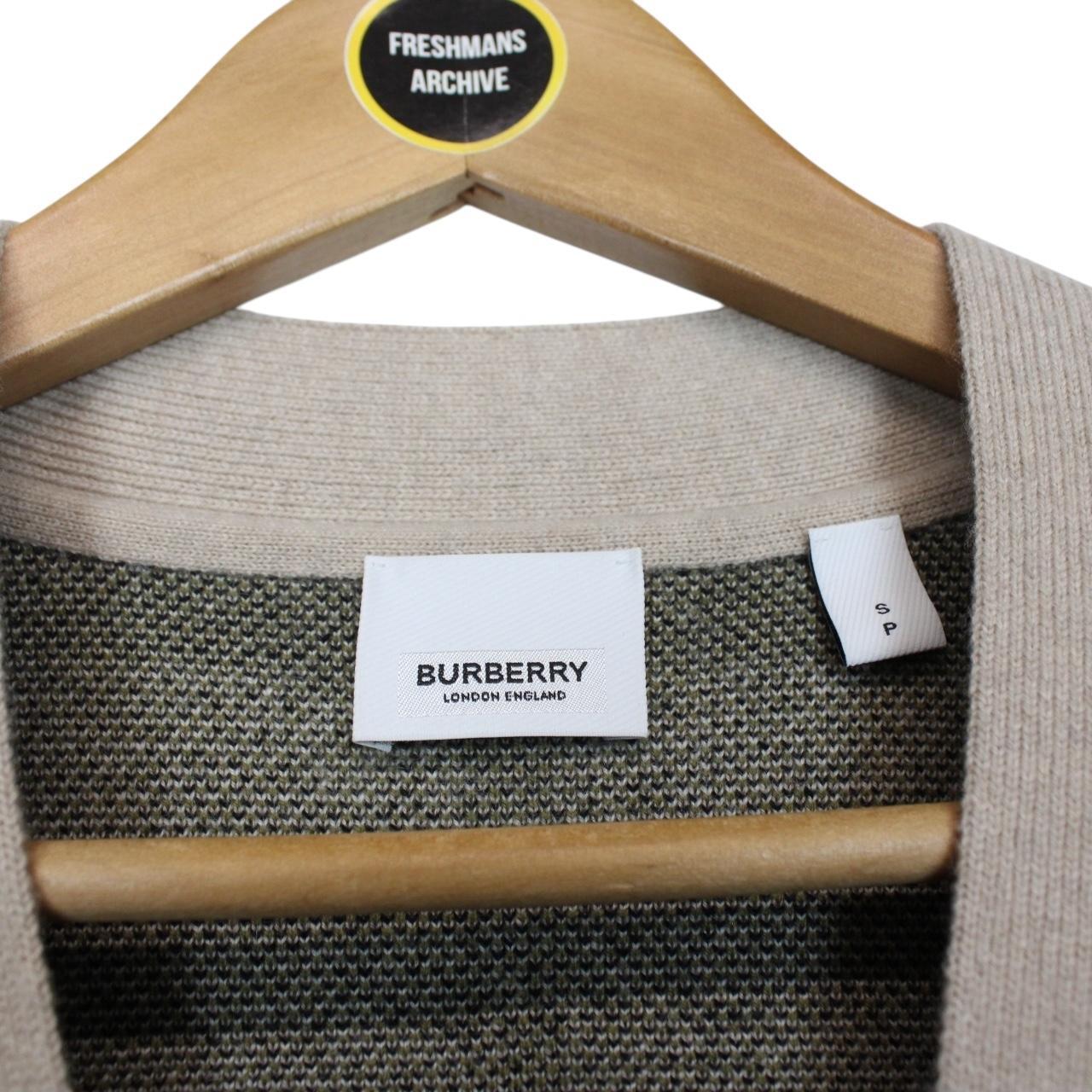 Burberry Beige Nova Check Cashmere Wool Knit Cardigan Jumper
