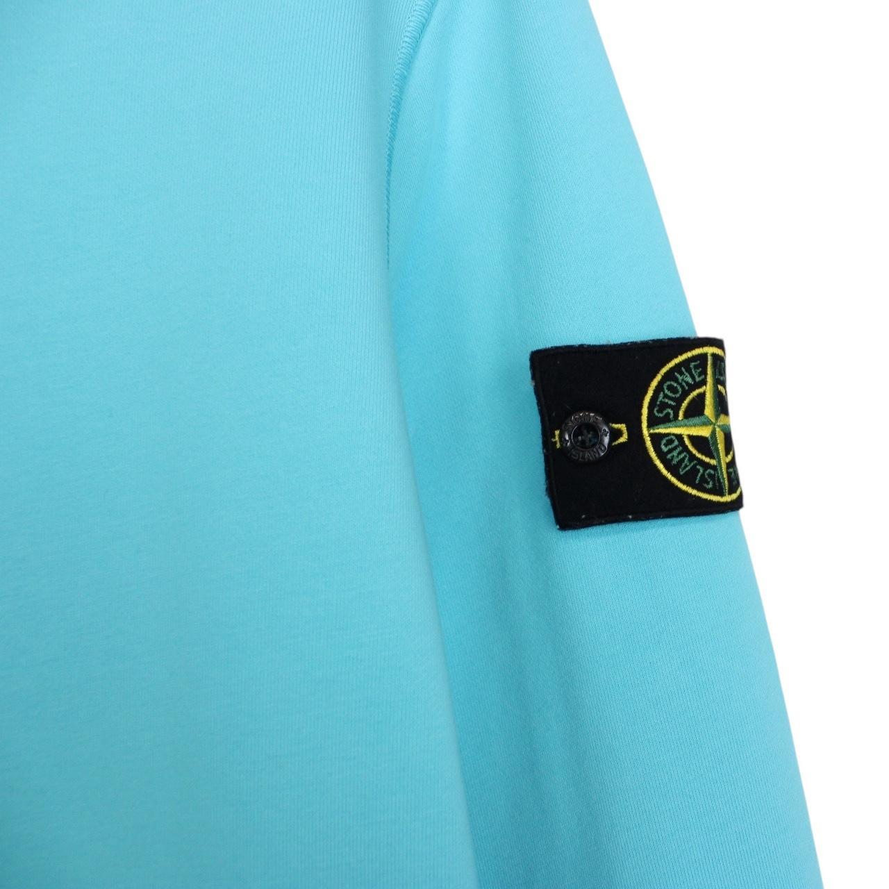 Stone Island Aqua Blue Cotton Sweatshirt Jumper