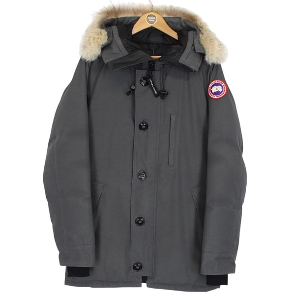 Canada Goose Graphite Grey Chateau Parka Down Jacket with Fur Trim