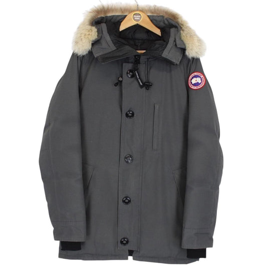 Canada Goose Graphite Grey Chateau Parka Down Jacket with Fur Trim