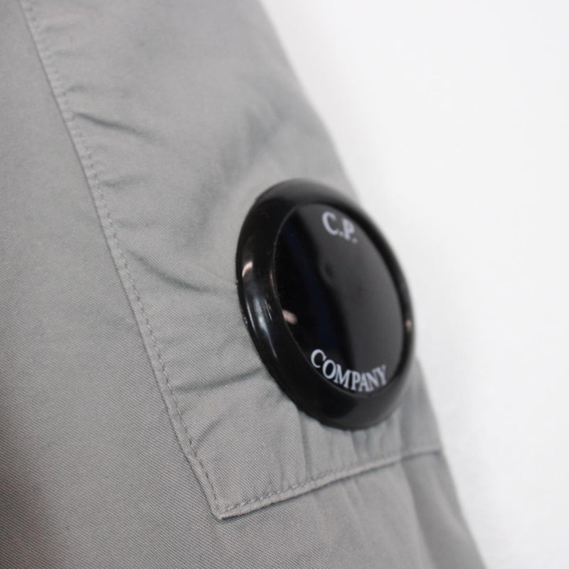 CP Company Grey Full Zip Cotton Lens Overshirt