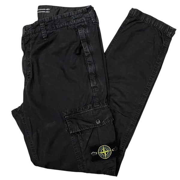 Stone Island SS 2022 Black Slim Fit Cargo Trousers