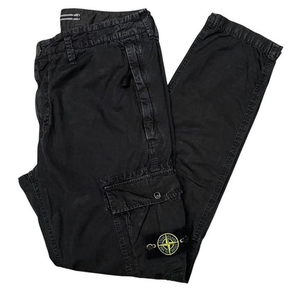 Stone Island SS 2022 Black Slim Fit Cargo Trousers