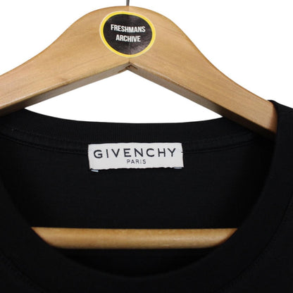 Givenchy Paris Black and Multicoloured Floral Print Short Sleeve Cotton T-Shirt