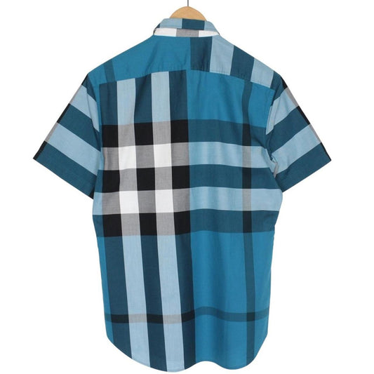 Burberry Brit Petrol Blue Nova Check Short Sleeve Cotton Shirt
