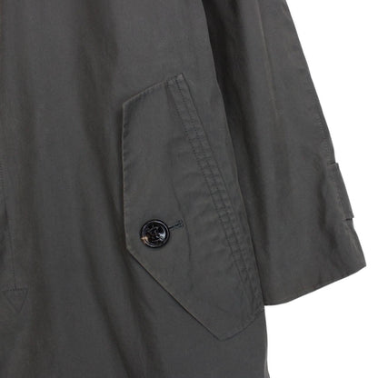 Burberry Grey and Brown Nova Check Lined Cotton Blend Balmacaan Coat