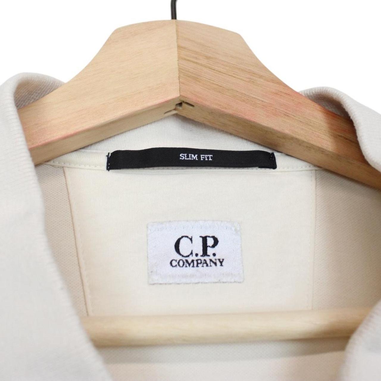 CP Company Cream Short Sleeve Cotton Polo Shirt
