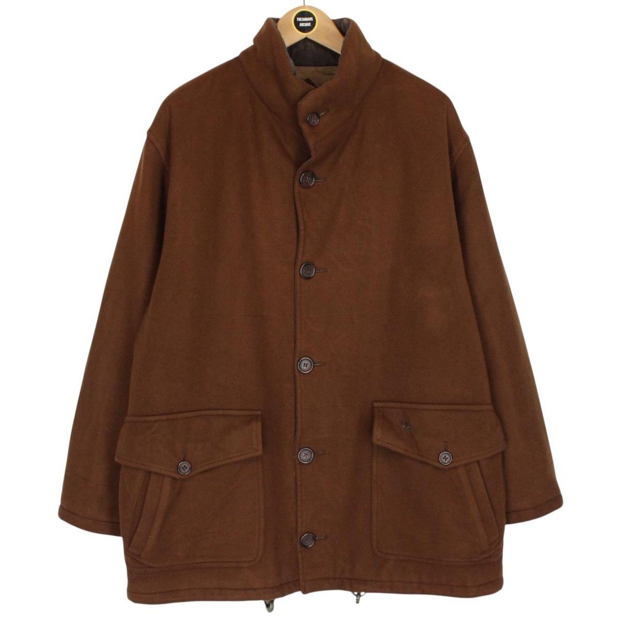 Vintage 90s Burberry Brown Cashmere Wool Blend Coat