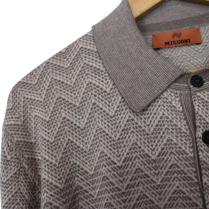 Missoni Multicoloured Wool/Cotton Knit Long Sleeve Polo Shirt Jumper