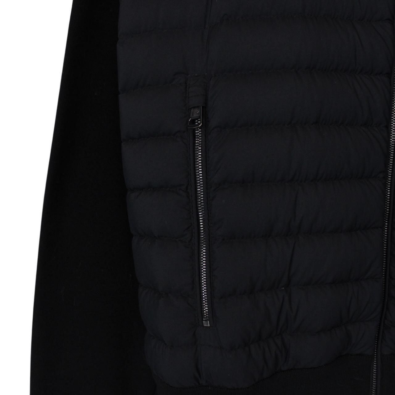 Moncler Black Full Zip Cotton/Nylon Cardigan Tricot Jacket