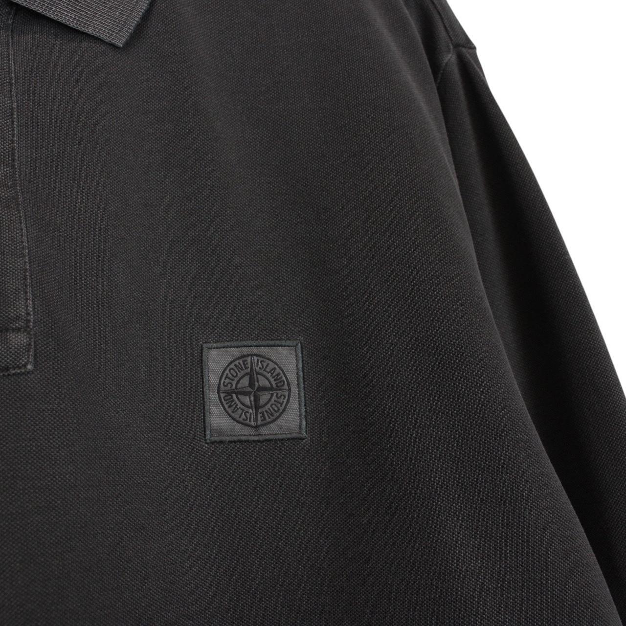 Stone Island AW 2018 Dark Grey Long Sleeve Compass Polo Shirt
